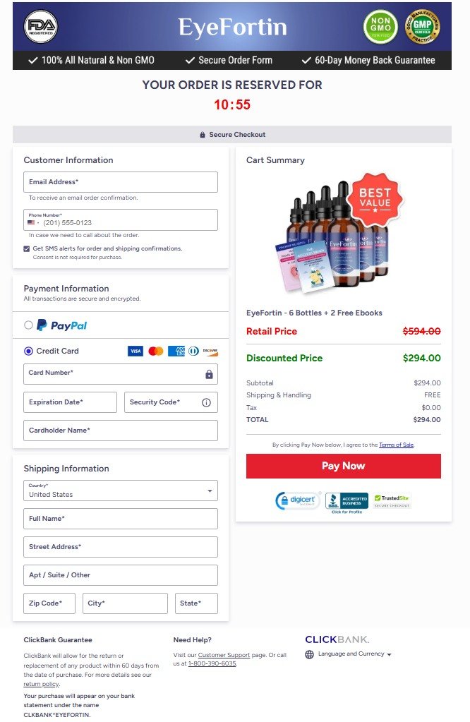 EyeFortin secure payment – safe checkout